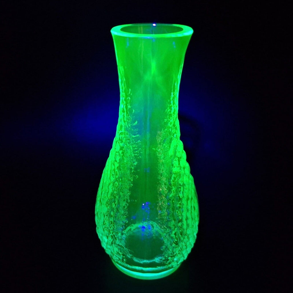 Uranium Blue Vase Art Glass Aquamarine Bohemia Glass Art Deco