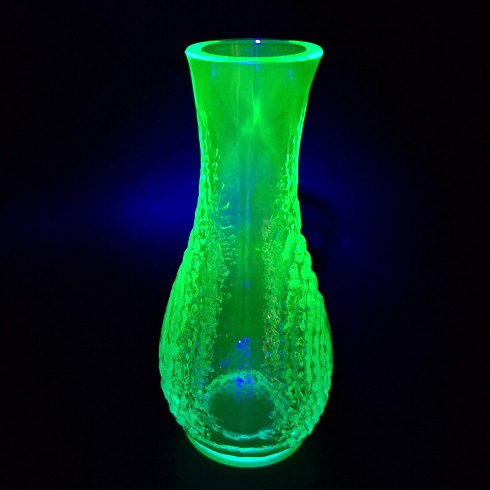 Uranium Blue Vase Art Glass Aquamarine Bohemia Glass Art Deco