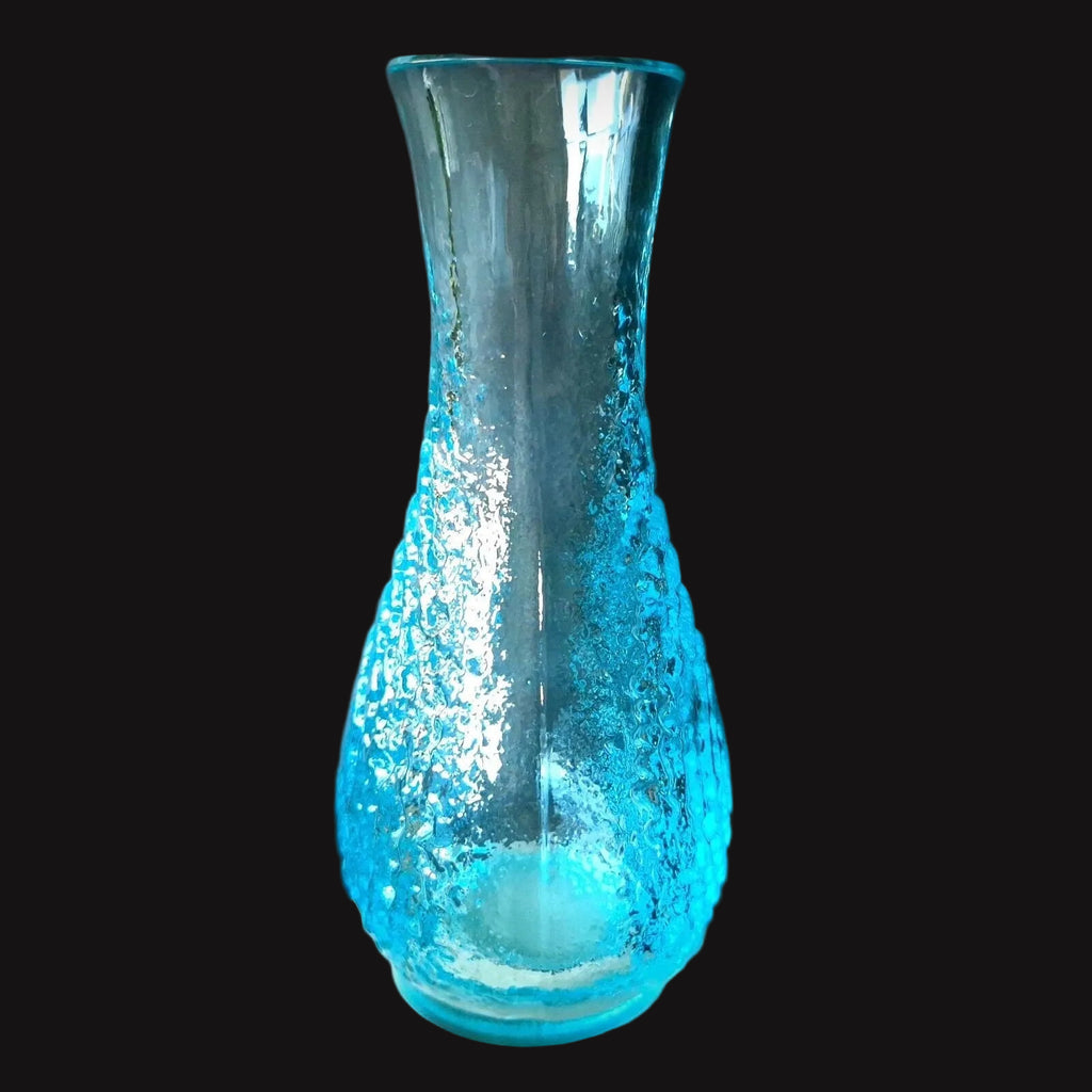 Uranium Blue Vase Art Glass Aquamarine Bohemia Glass Art Deco