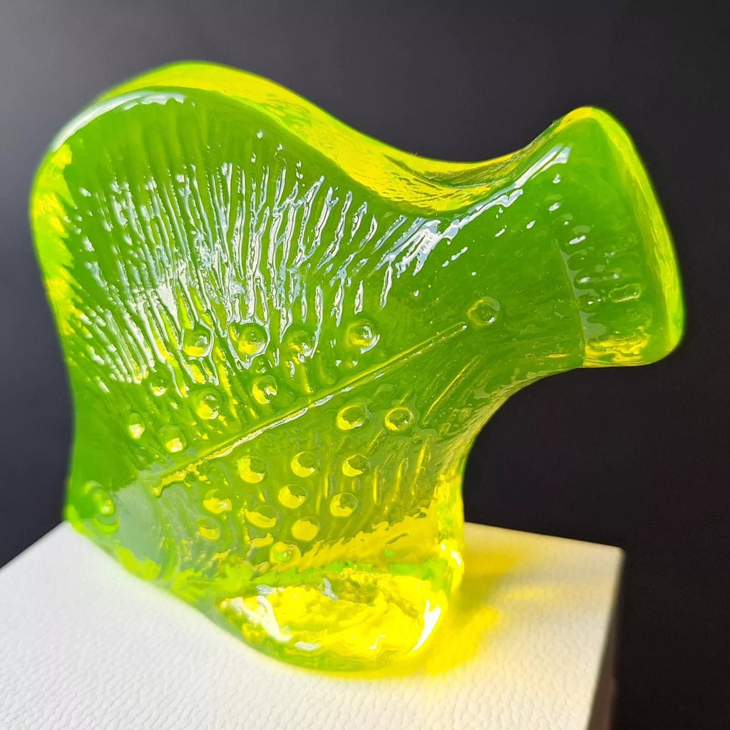 Uranium Glass Fish Figurine: Art Deco Vaseline Glass Collectible