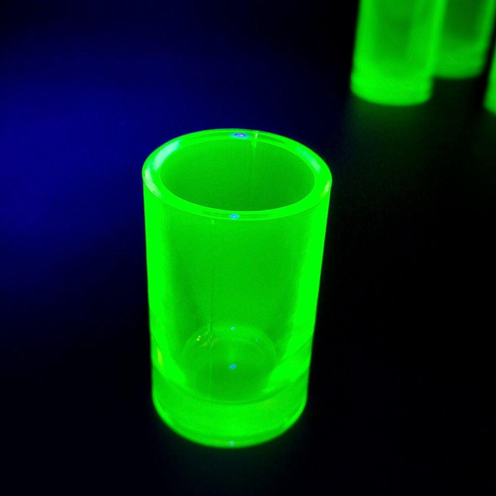 Vaseline Glass Shot Uranium Glass Depression Yellow Clear Glass Cup