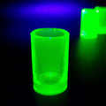 Vaseline Glass Shot Uranium Glass Depression Yellow Clear Glass Cup