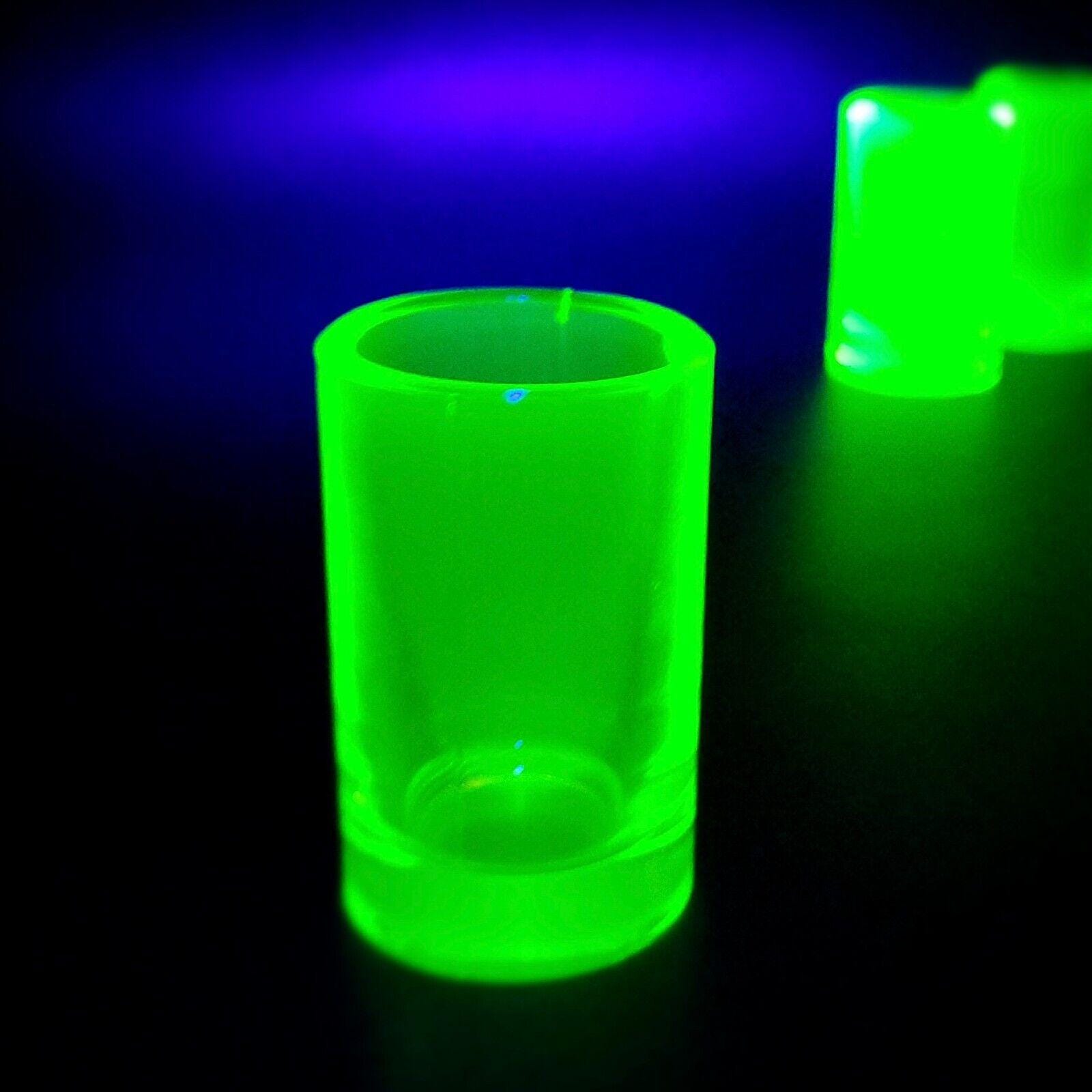 Vaseline Glass Shot Uranium Glass Depression Yellow Clear Glass Cup