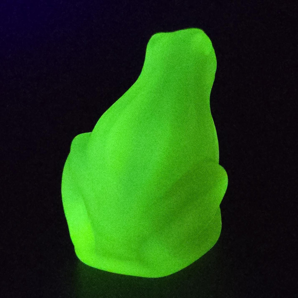 Frog Vaseline Yellow Matte Glass Animal Statue Uranium Frosty Glass