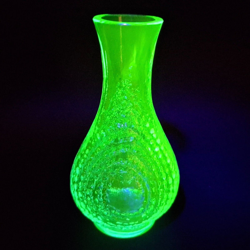 Uranium Blue Vase Art Glass Aquamarine Bohemia Glass Art Deco