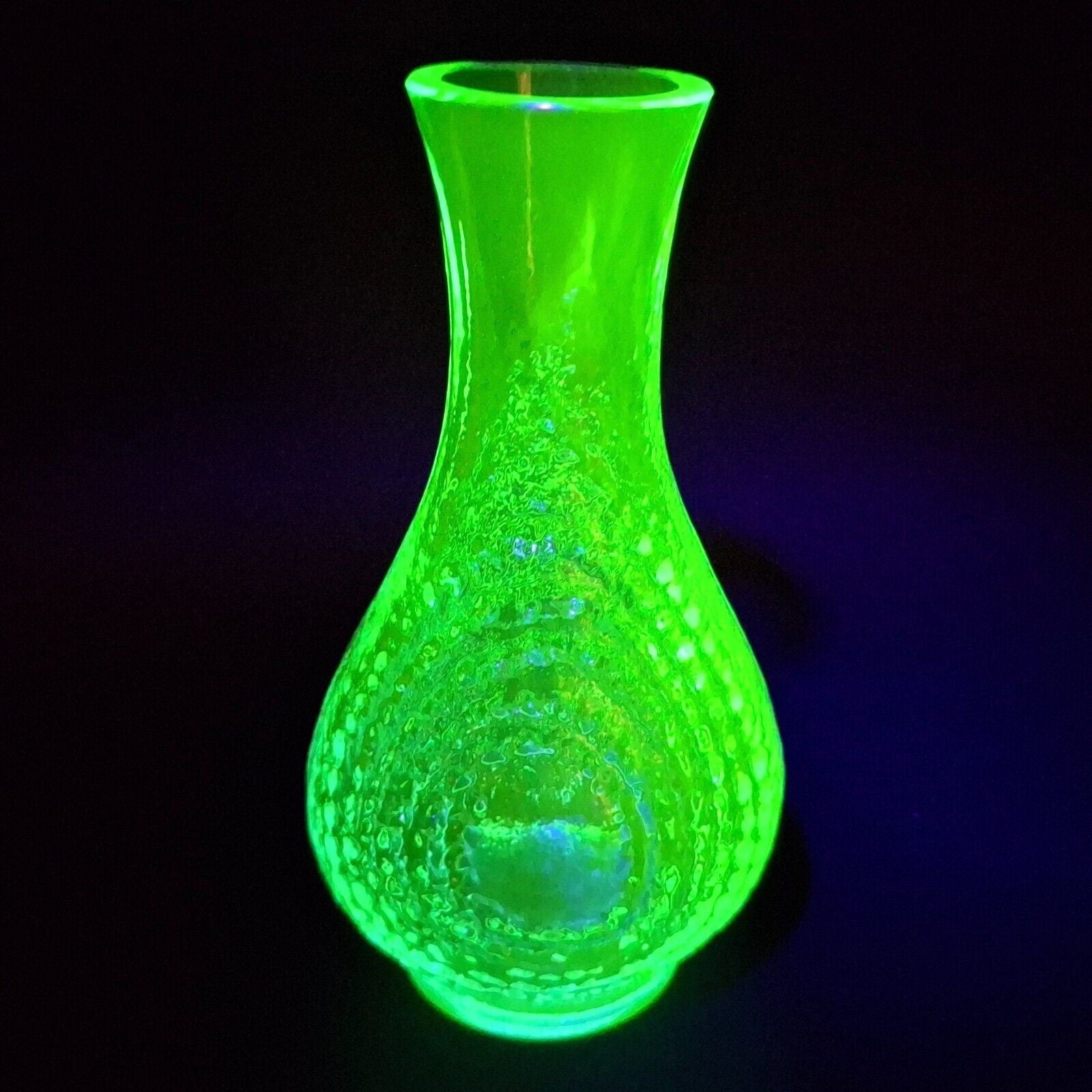 Uranium Blue Vase Art Glass Aquamarine Bohemia Glass Art Deco