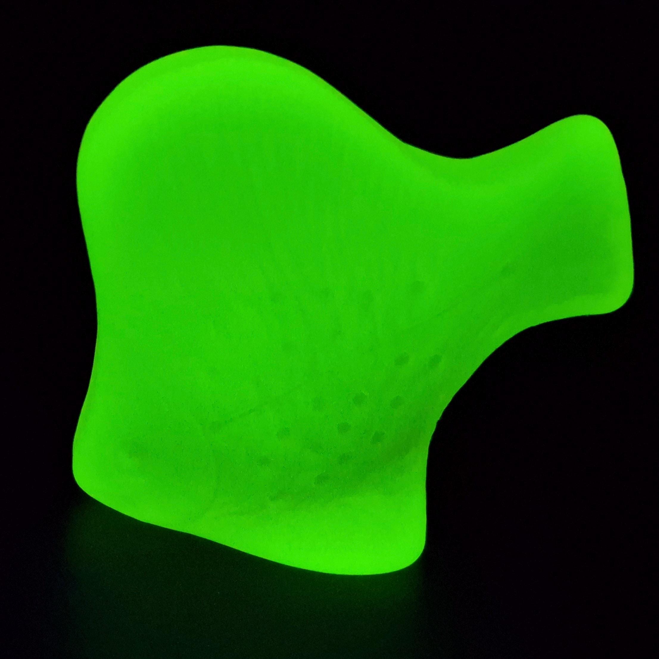 Uranium Glass Fish Figurine Vaseline Frosted Matte Yellow Glass Statue