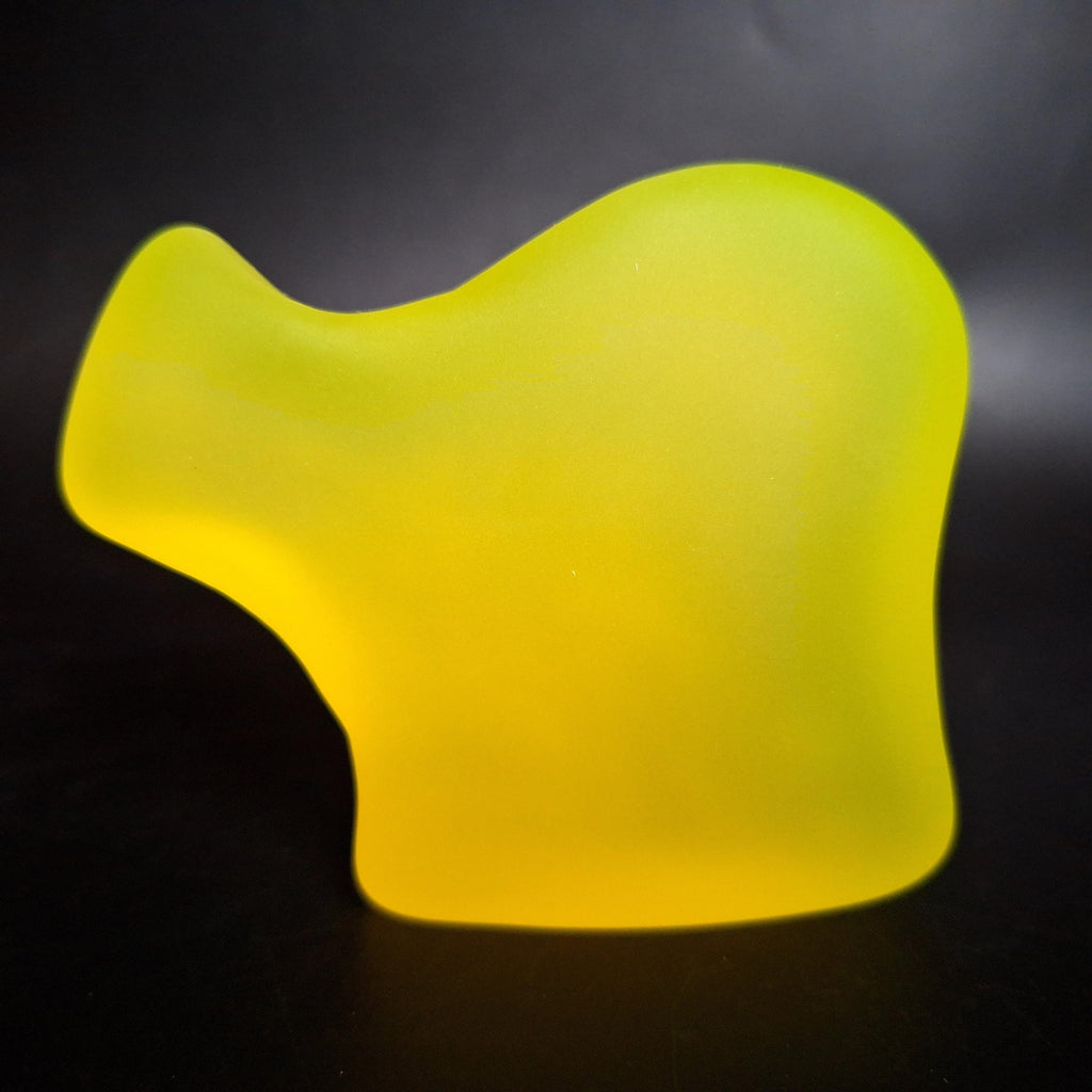 Uranium Glass Fish Figurine Vaseline Frosted Matte Yellow Glass Statue