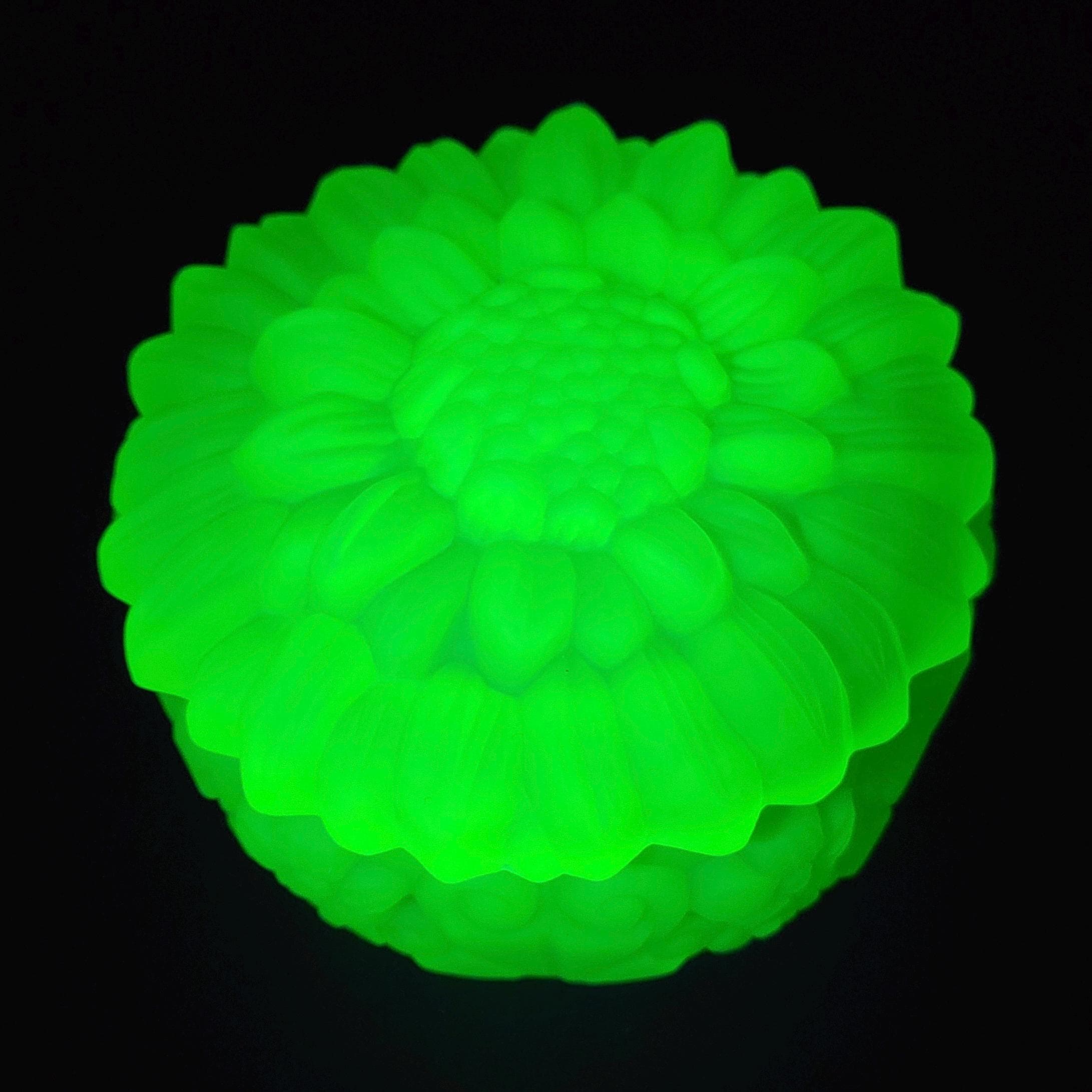Uranium Glass Trinket Box: Art Deco Vaseline Green Jewelry Holder