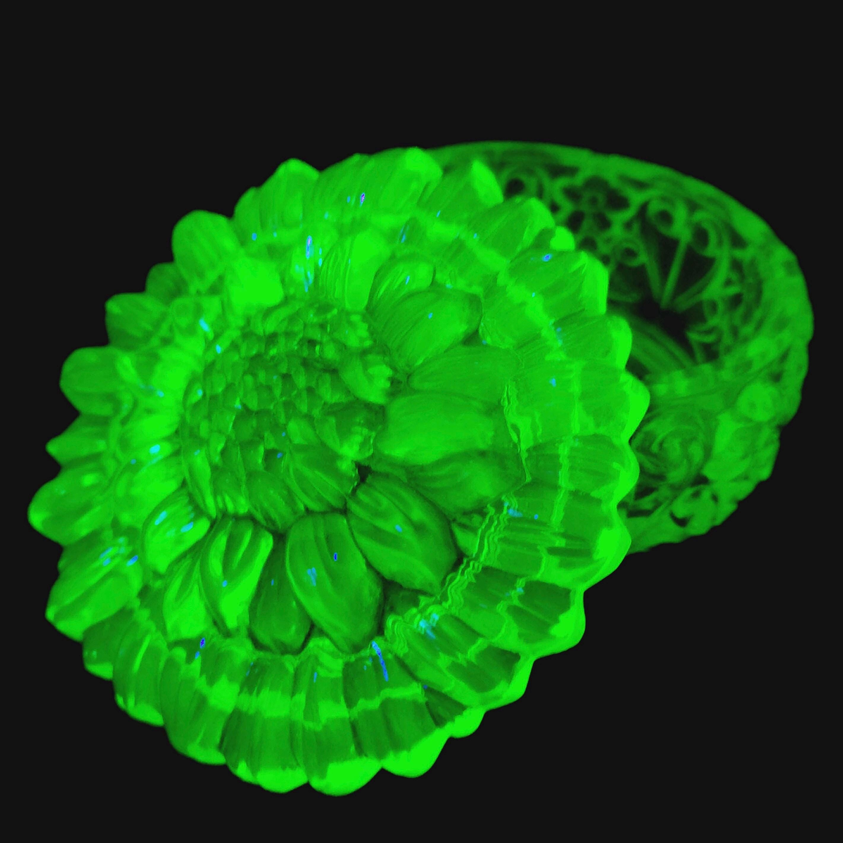 Art Deco Uranium Glass Trinket Box - Vaseline Yellow Clear Jewelry Holder