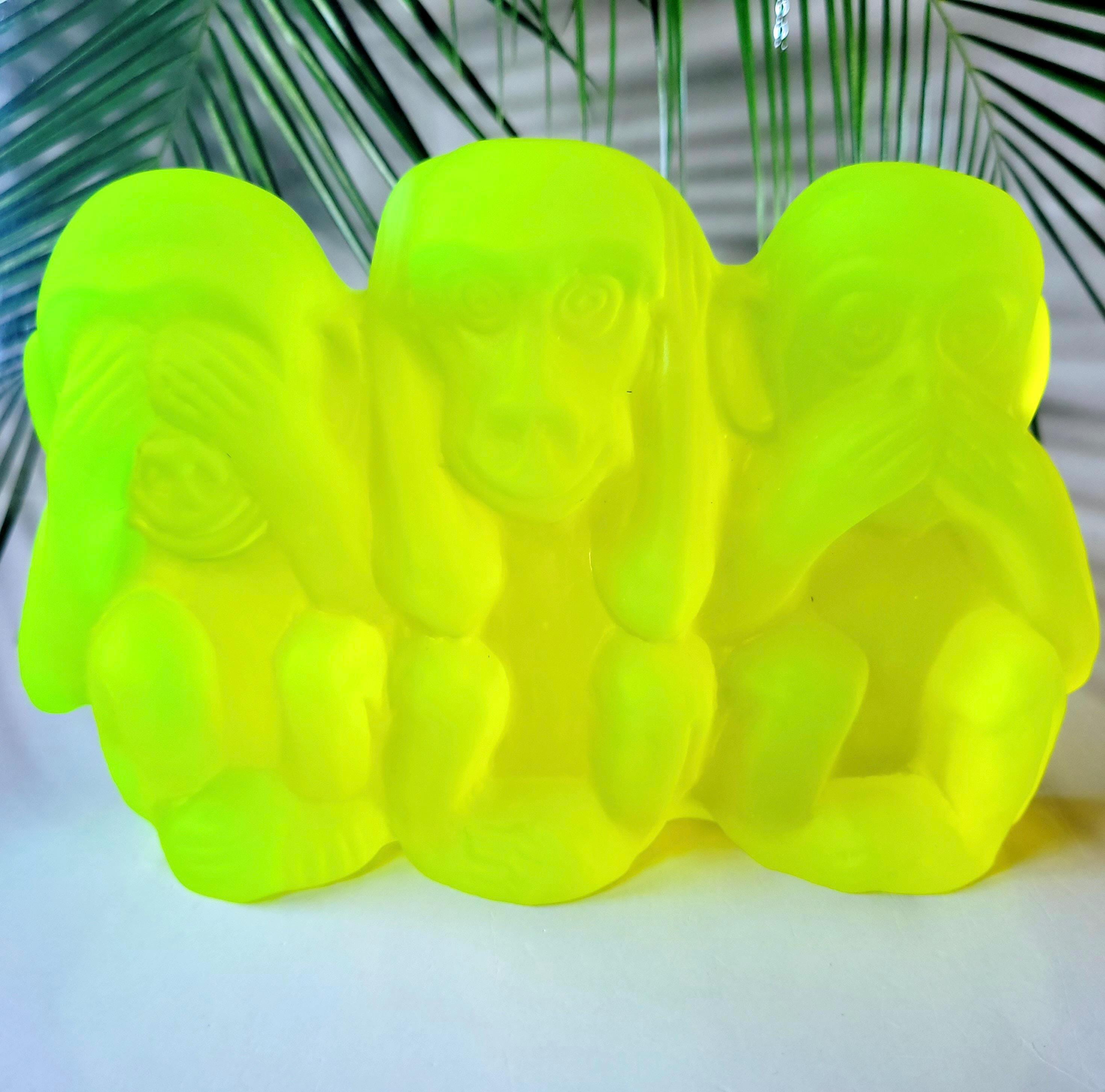 Uranium Glass 3 Monkeys - Don't See, Don't Hear, Don't Speak