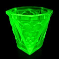 Art Deco Collectible Uranium Glass Cup Vaseline Yellow Glass