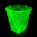 Collectible Uranium Glass Cup Art Deco Vaseline Yellow Depression Glass