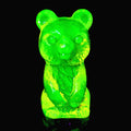Vaseline Glass Bear Figurine Art Deco Uranium Glass Sculpture