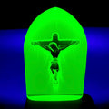 Vaseline Uranium Glass Christ Jesus Statue Collectible Yellow Glass Figurine