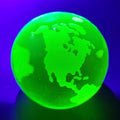 Vaseline Small Sphere Globe 40mm Paperweight Uranium Yellow Glass