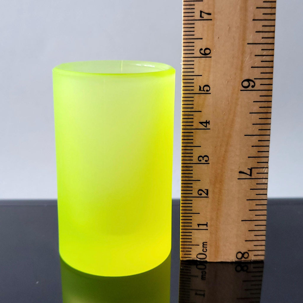 Uranium Glass Shot Yellow Uranum Frosted Matte Vaseline Depression Glass