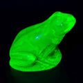 Vaseline Uranium Glass Frog Figurine Art Deco Green Glass Toad