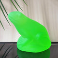 Uranium Green Frog Figurine Green Frosted Matte Glass Animal Statue
