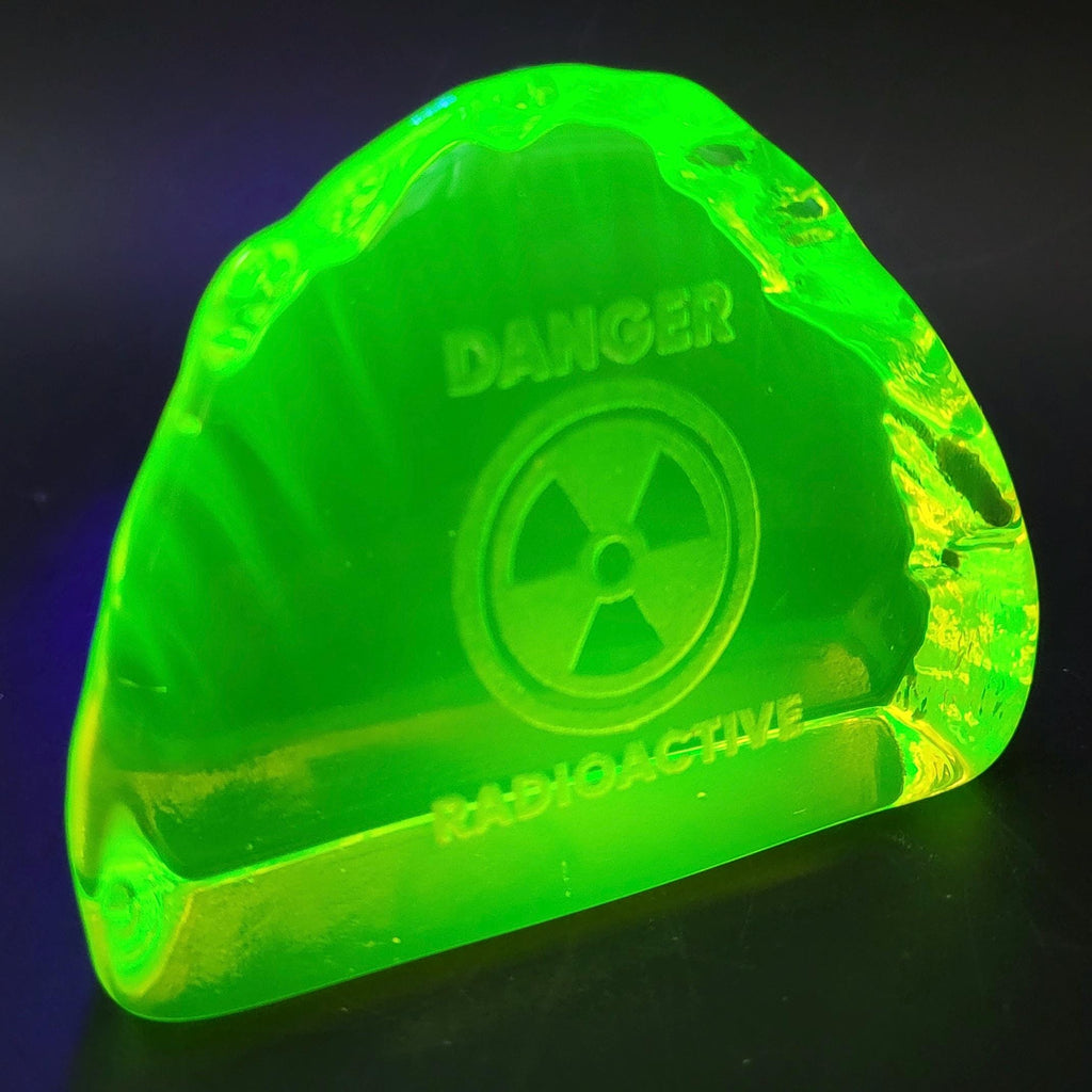 Uranium Glass Figurine Art Glass Vaseline Yellow Glass Statue Collectible