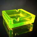 Uranium Glass Ashtray Vaseline Yellow Glass Plate