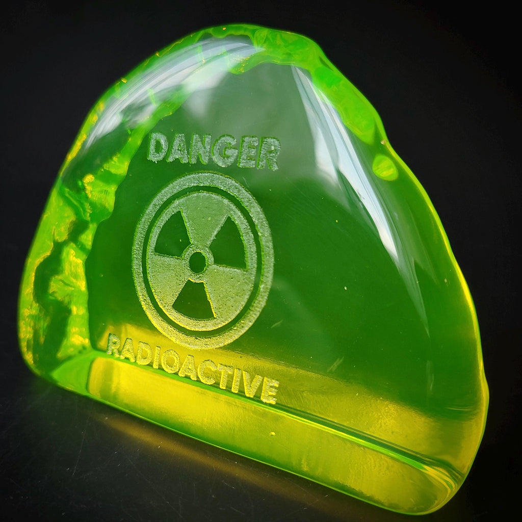 Custom Uranium Glass Block 50x50mm Art Deco Vaseline Yellow Glass Figurine