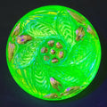Uranium Glass Button 27mm Vaseline Czech Glass Collectible Small Button
