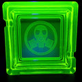 Uranium Vaseline Yellow Glass Ashtray Art Deco Collectible Plate