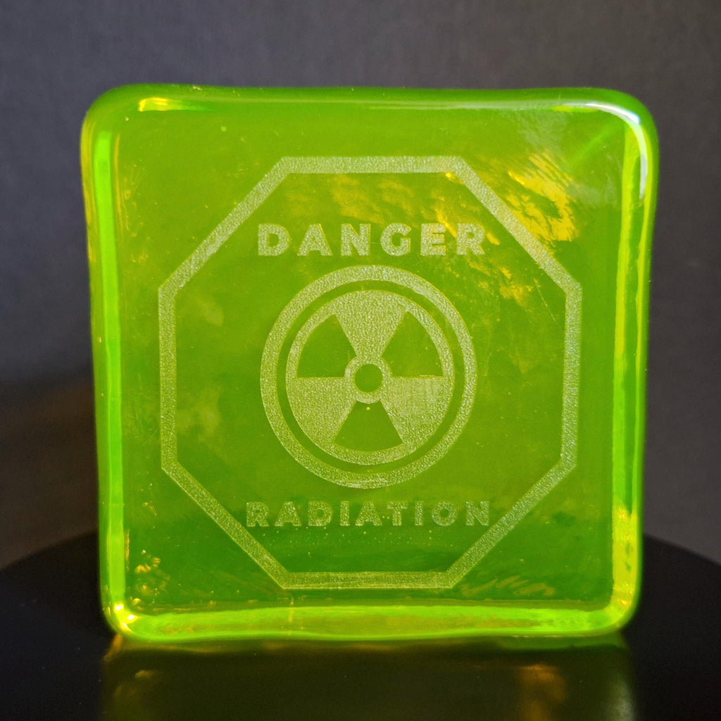 Uranium Yellow Glass Figurine 80mm Art Deco Vaseline Glass Statue