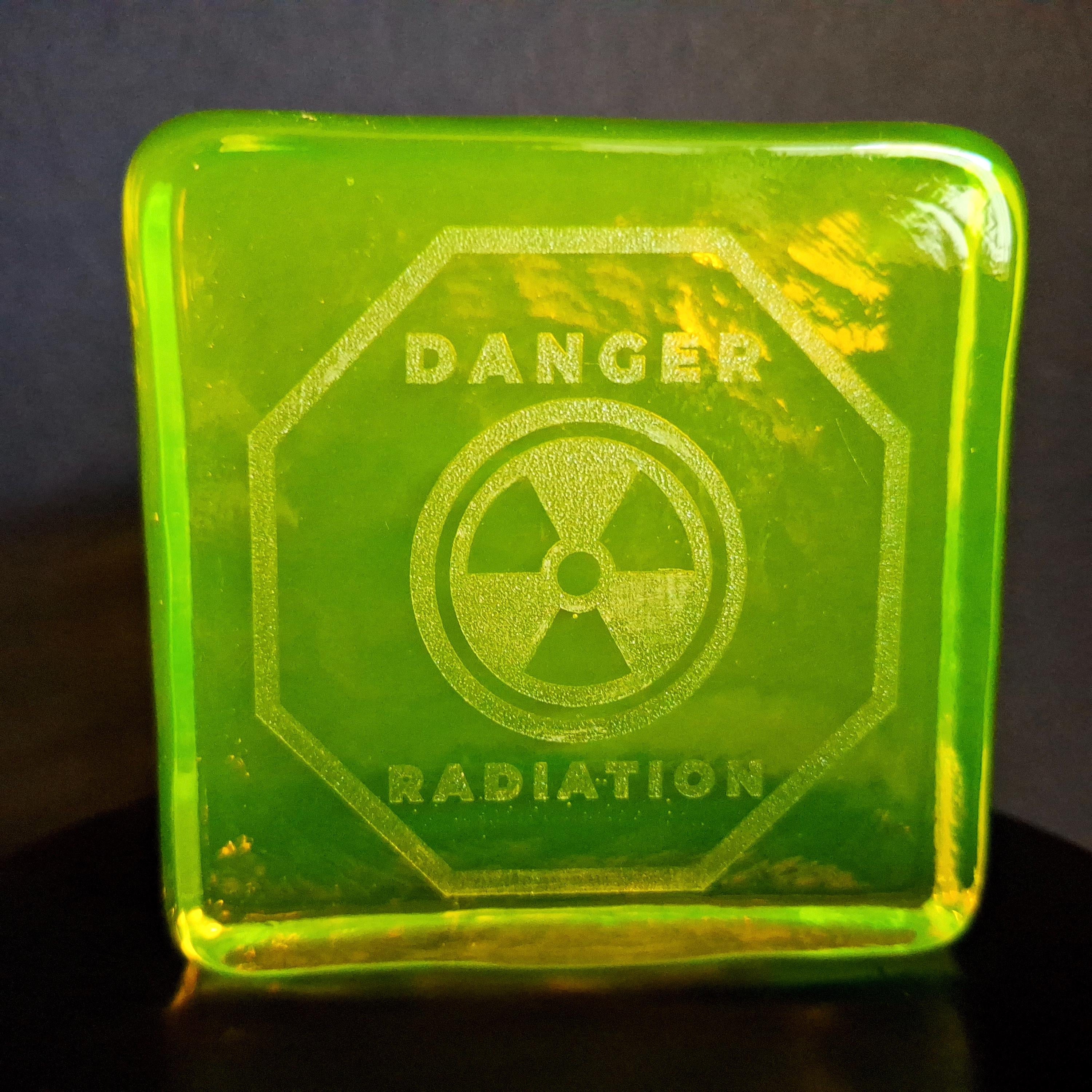 Uranium Yellow Glass Figurine 80mm Art Deco Vaseline Glass Statue