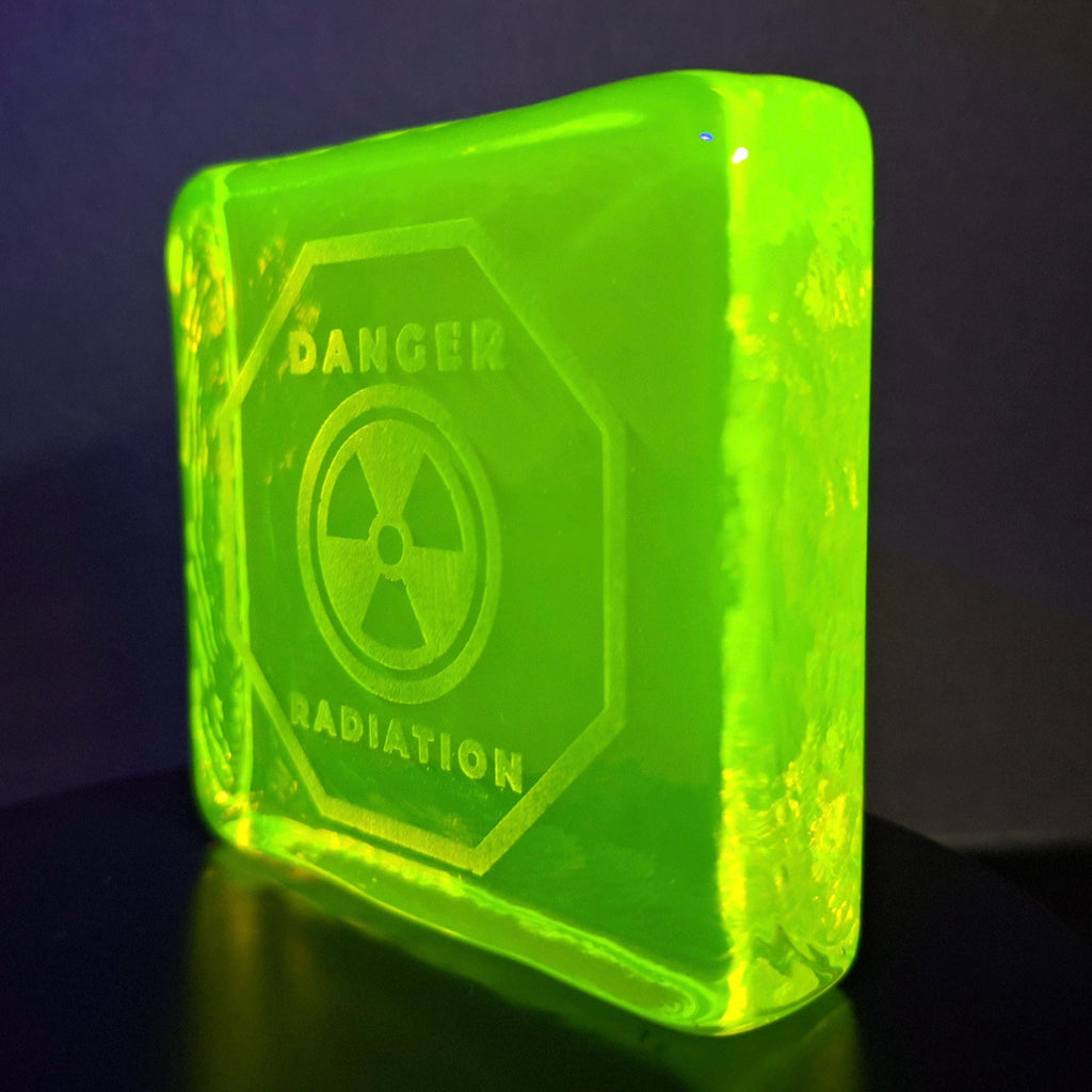 Uranium Yellow Glass Figurine 80mm Art Deco Vaseline Glass Statue