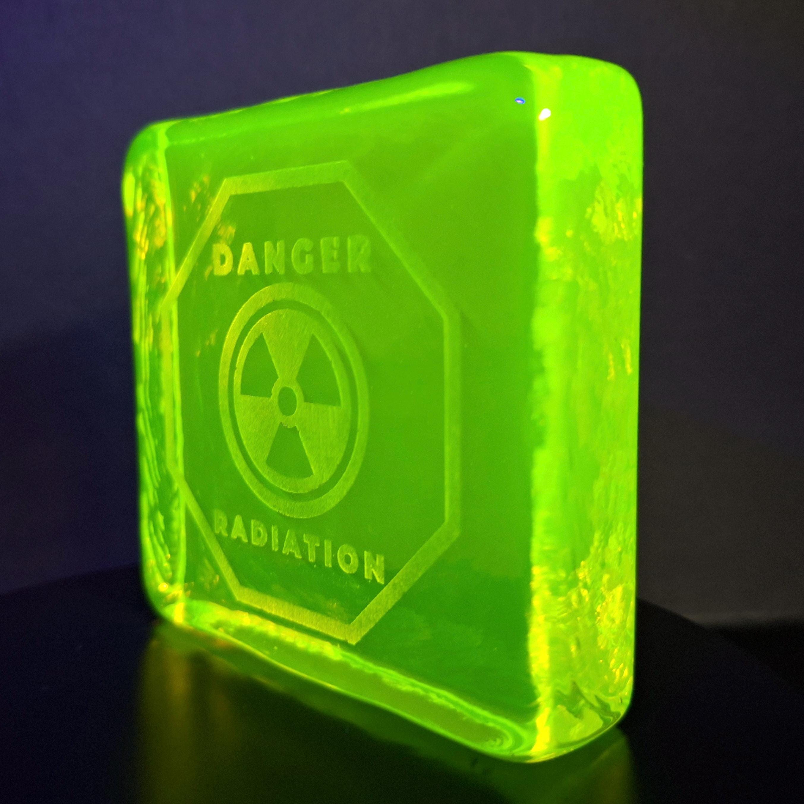 Uranium Yellow Glass Figurine 80mm Art Deco Vaseline Glass Statue