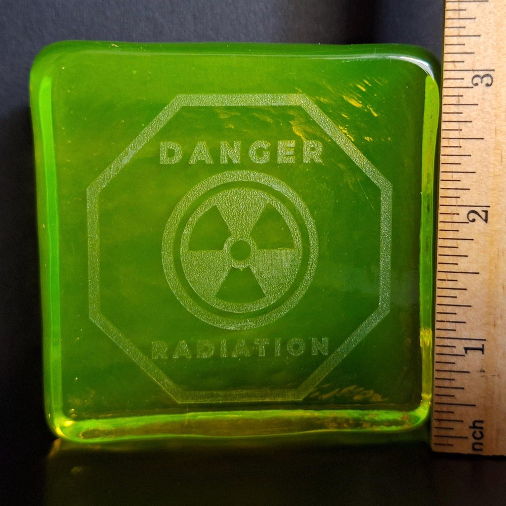 Uranium Yellow Glass Figurine 80mm Art Deco Vaseline Glass Statue