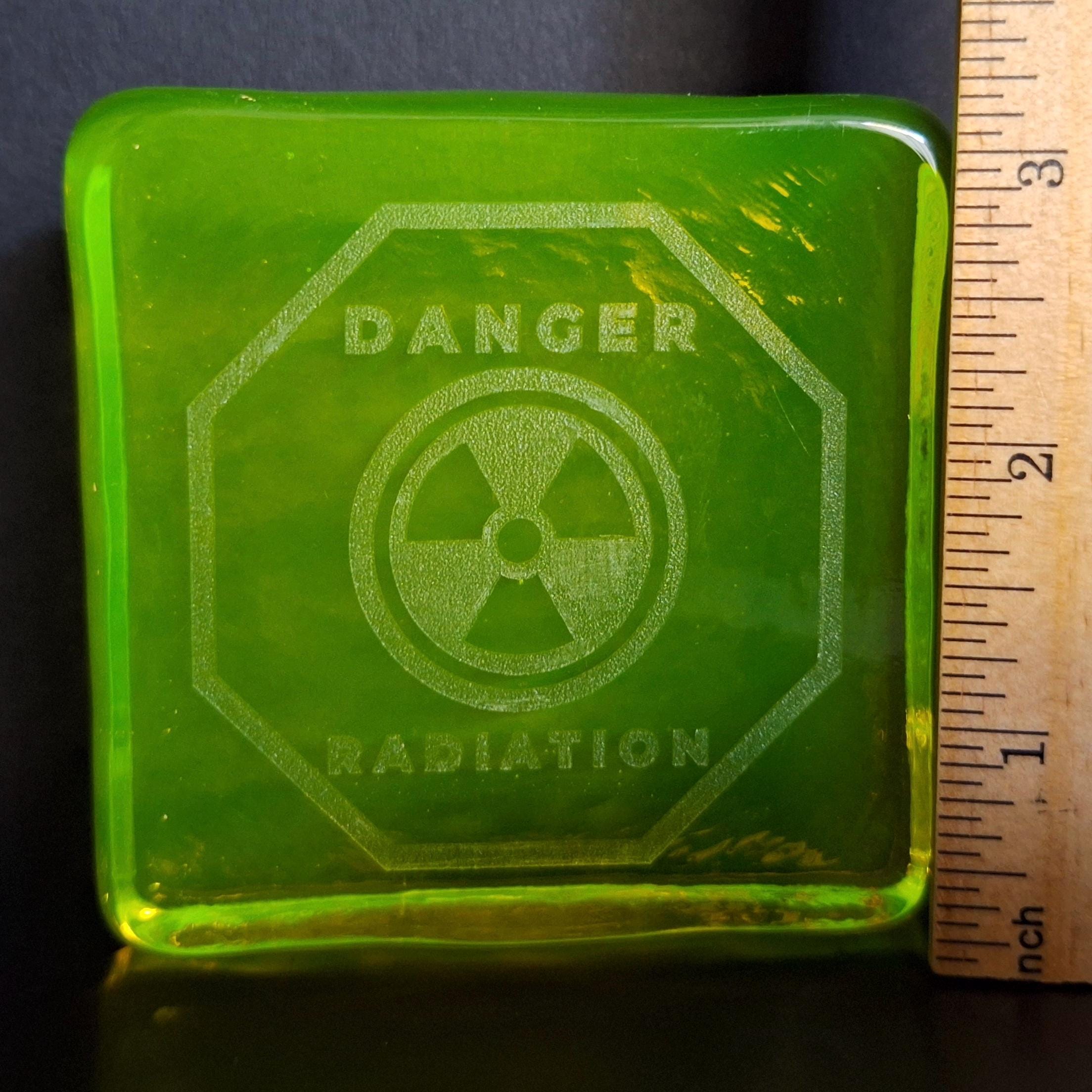 Uranium Yellow Glass Figurine 80mm Art Deco Vaseline Glass Statue