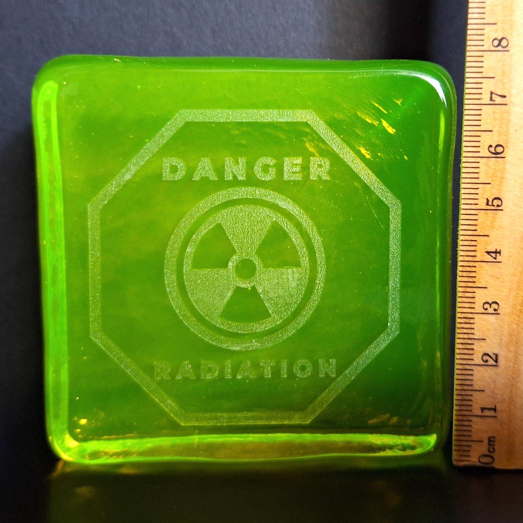 Uranium Yellow Glass Figurine 80mm Art Deco Vaseline Glass Statue