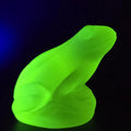 Frog Vaseline Yellow Matte Glass Animal Statue Uranium Frosty Glass