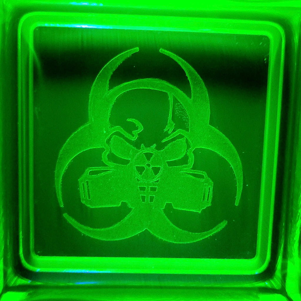 Uranium Glass Ashtray Art Glass Vaseline Yellow Collectible Plate