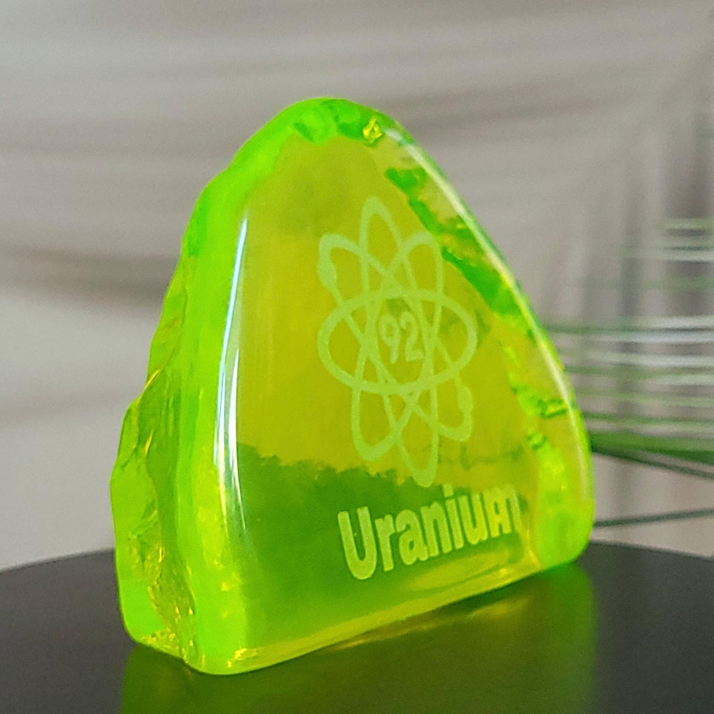 Uranium Glass Figurine: Vaseline Yellow Glass Collectible Statue