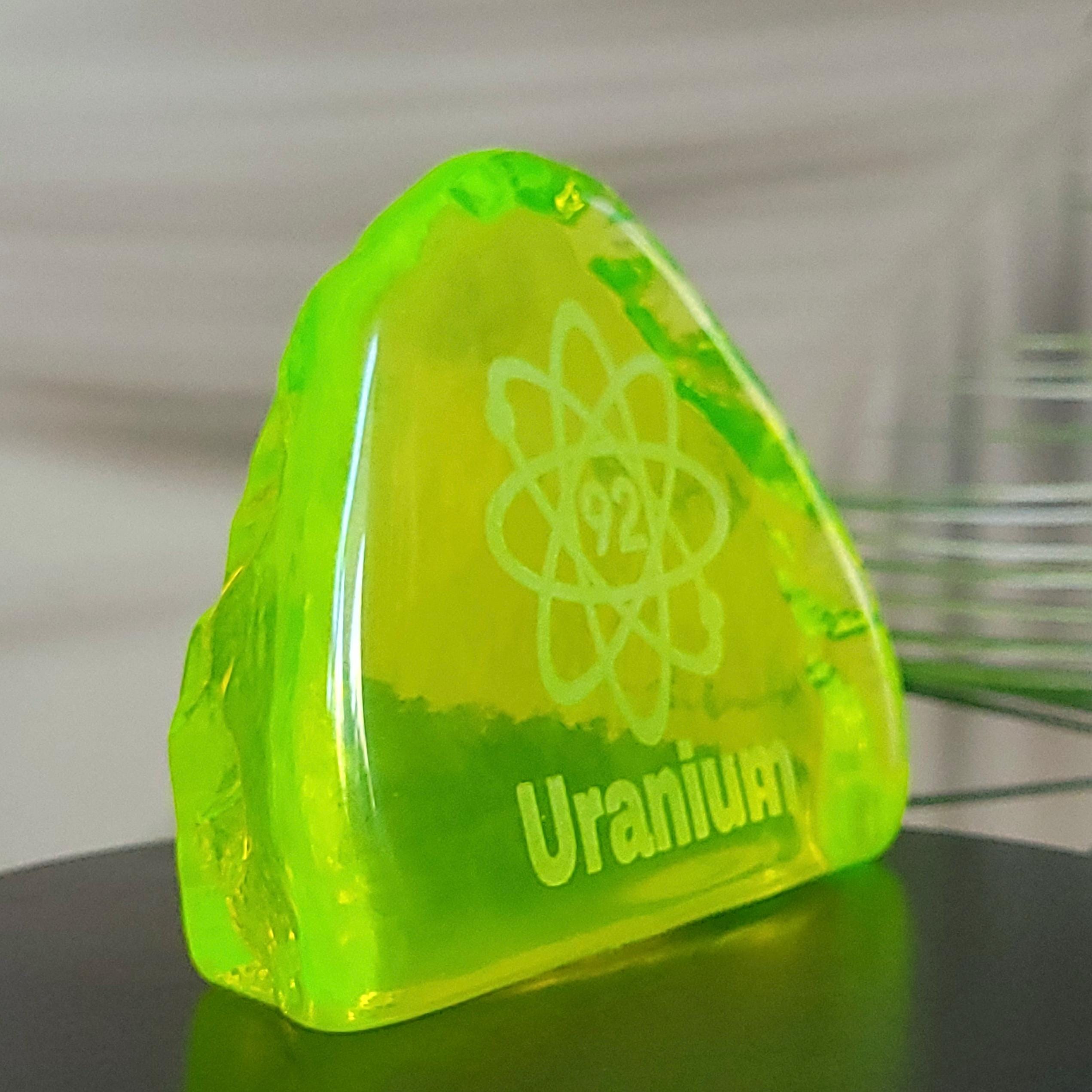 Uranium Glass Figurine: Vaseline Yellow Glass Collectible Statue