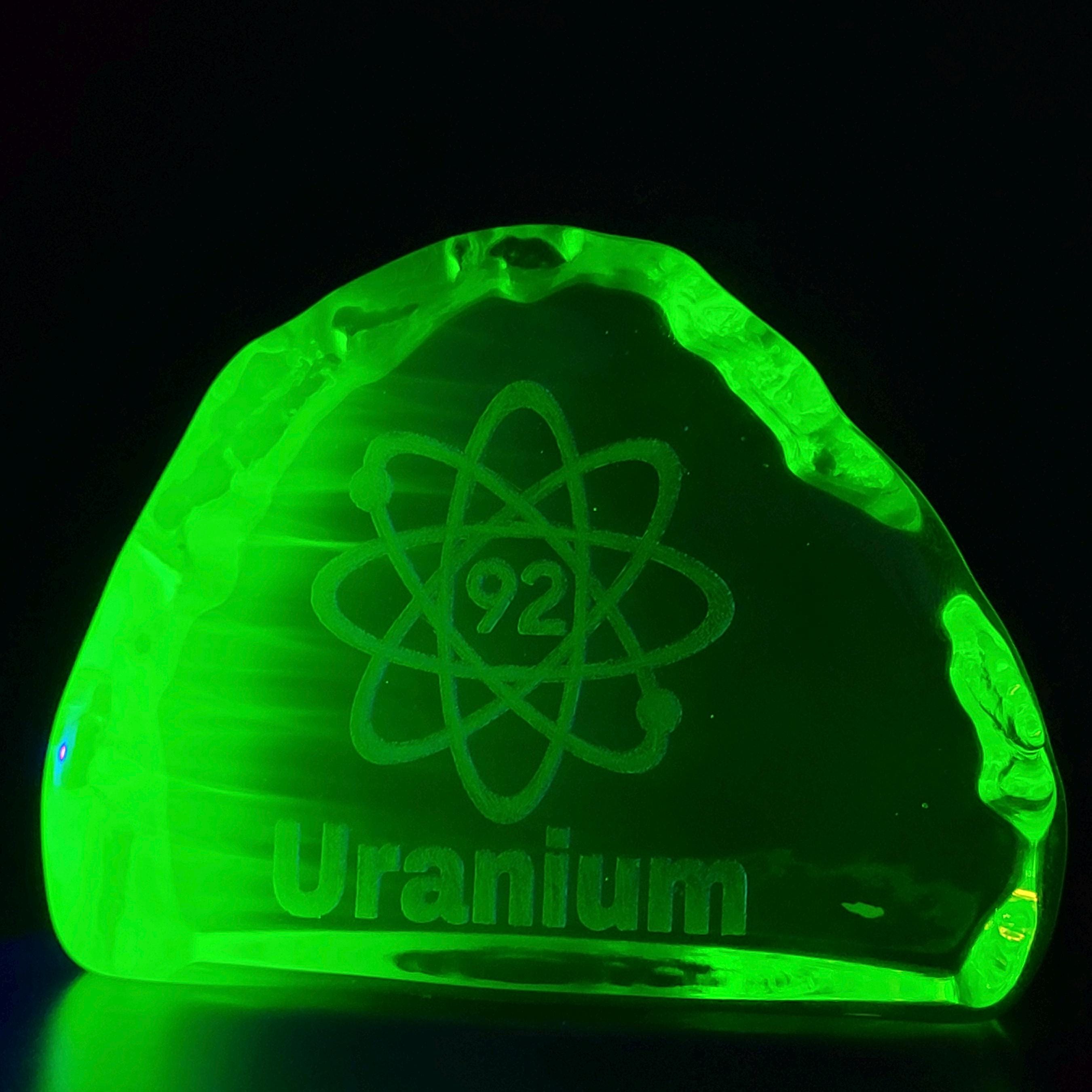 Uranium Glass Figurine: Vaseline Yellow Glass Collectible Statue