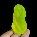 Uranium Glass Monkey Figurine: Frosty Matte Vaseline Glass Collectible