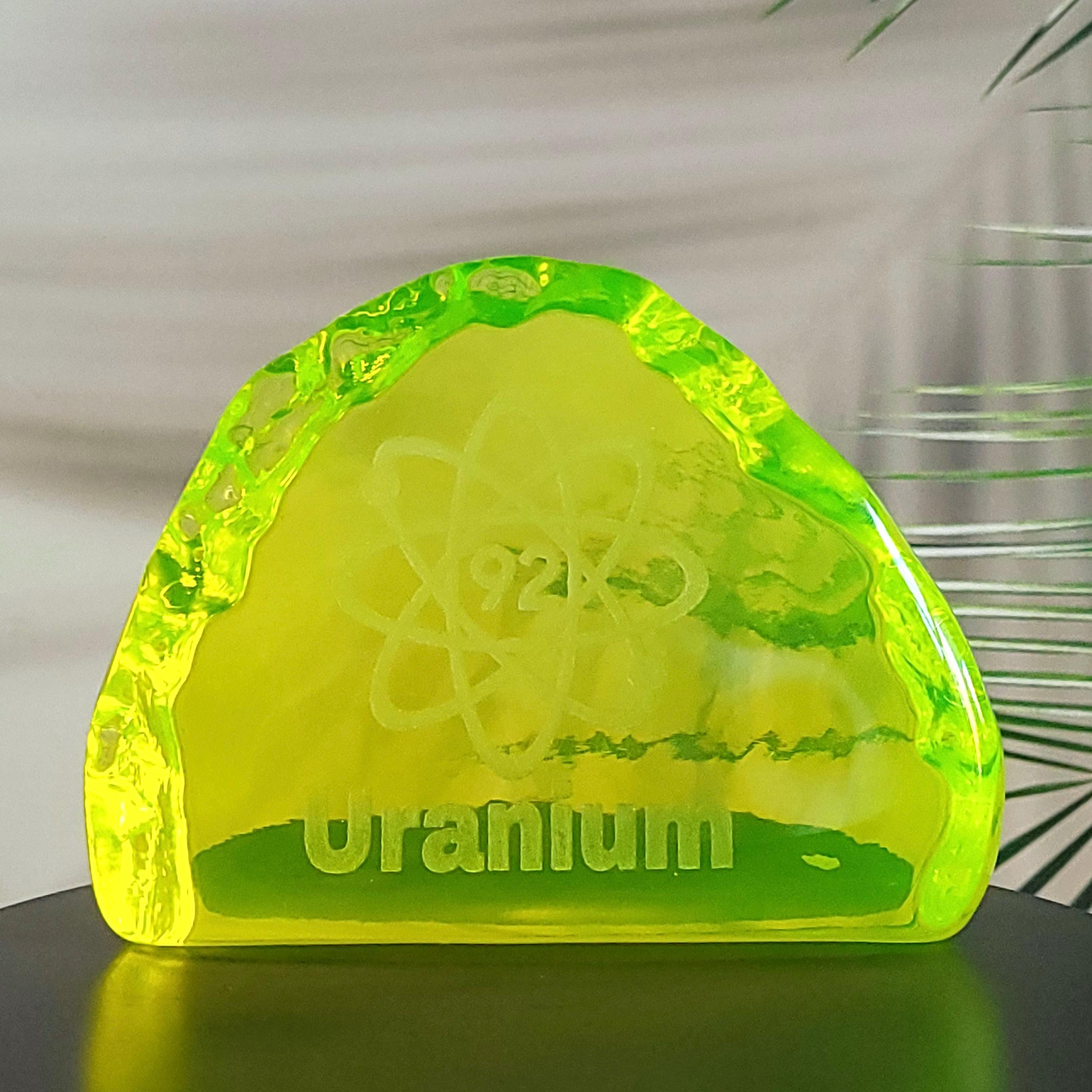 Uranium Glass Figurine: Vaseline Yellow Glass Collectible Statue