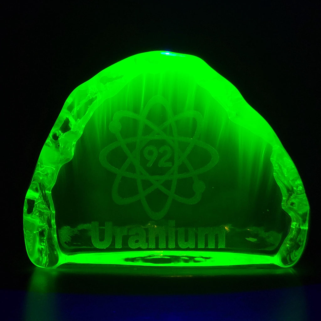 Uranium Glass Figurine: Vaseline Yellow Glass Collectible Statue