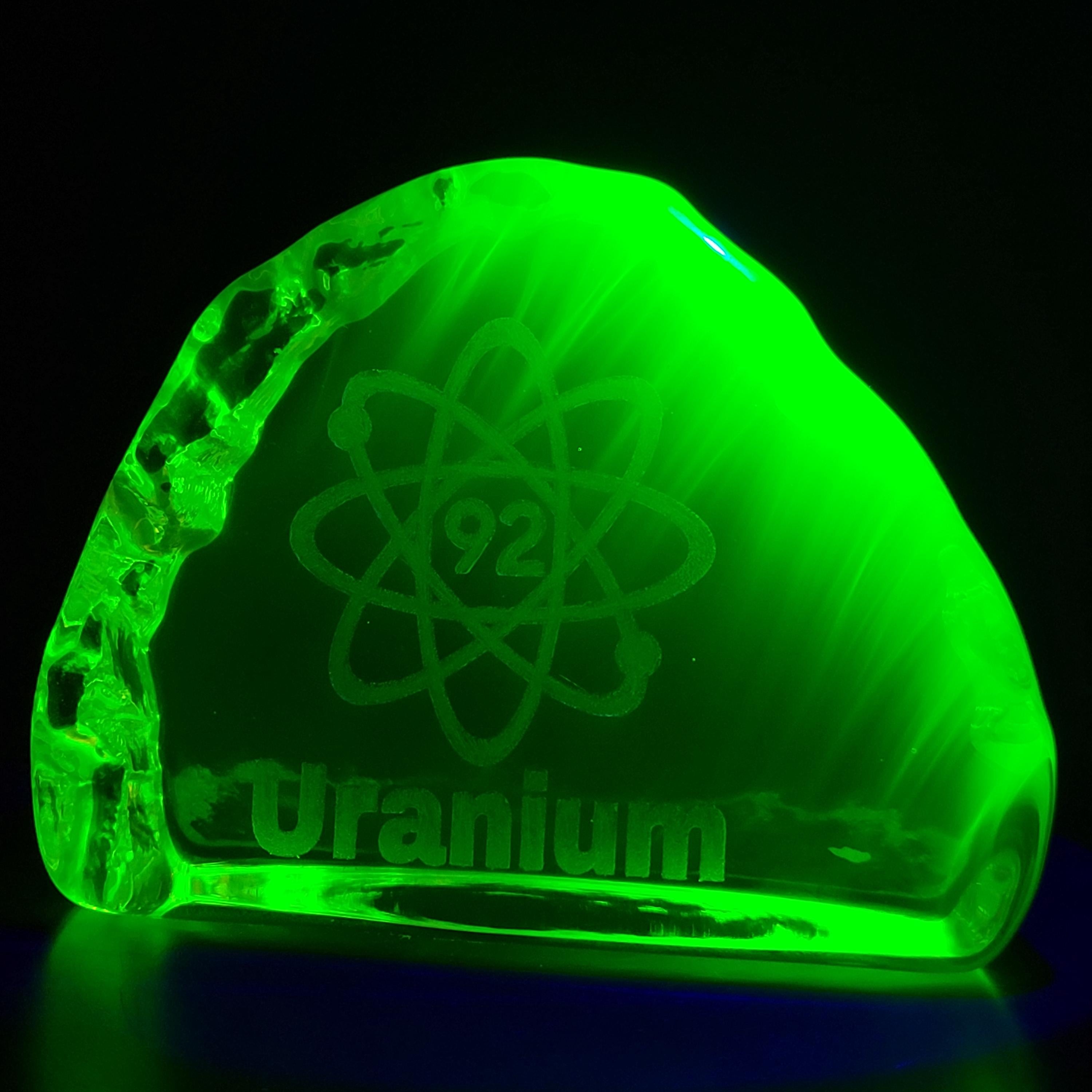 Uranium Glass Figurine: Vaseline Yellow Glass Collectible Statue