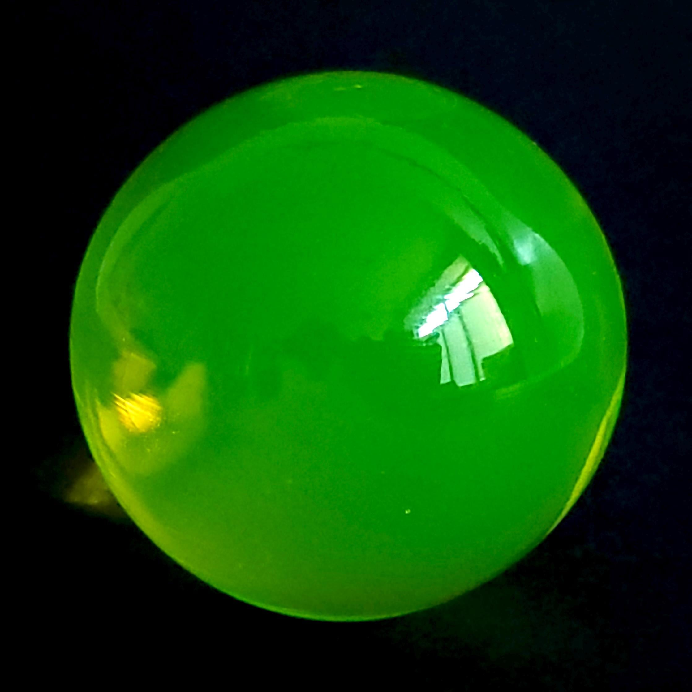 Uranium Sphere 51mm Yellow Clear Glass Vaseline Glass Paperweight
