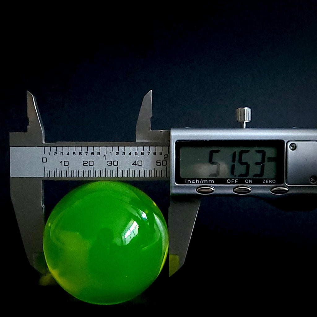Uranium Sphere 51mm Yellow Clear Glass Vaseline Glass Paperweight