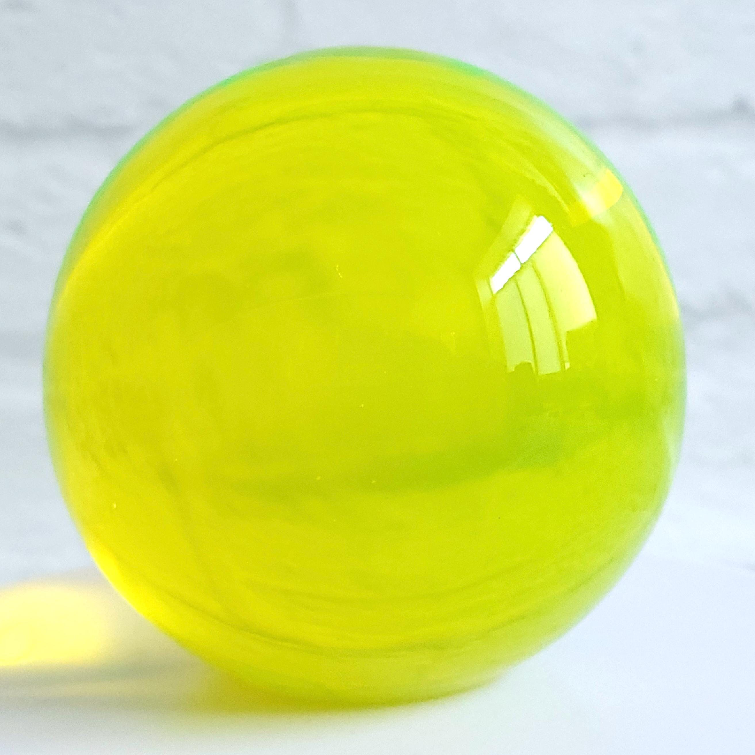 Uranium Sphere 51mm Yellow Clear Glass Vaseline Glass Paperweight
