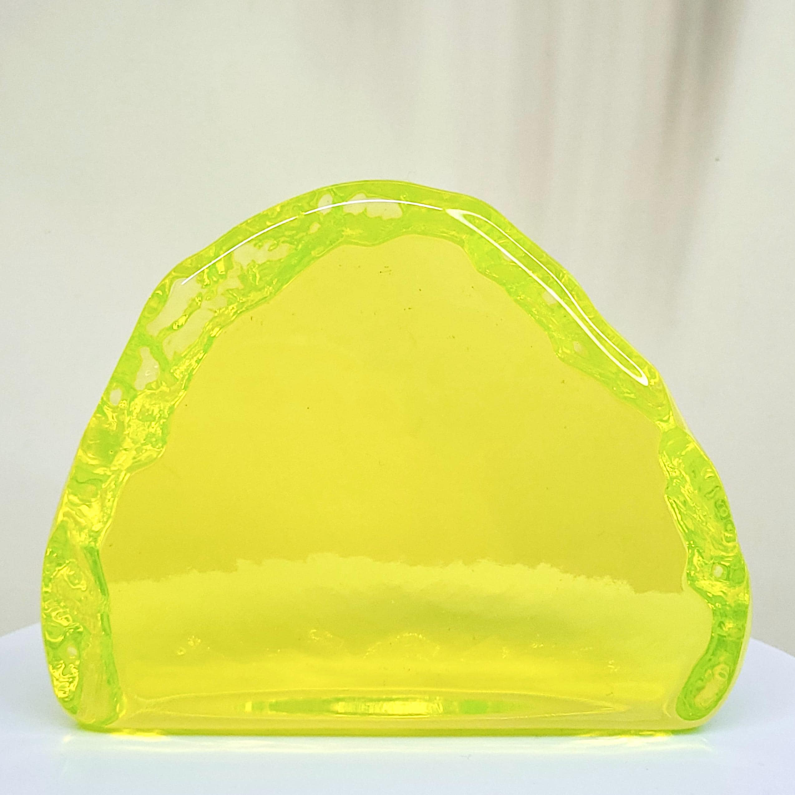 Uranium Glass Figurine Vaseline Yellow Glass Statue Collectible Uranium Glass