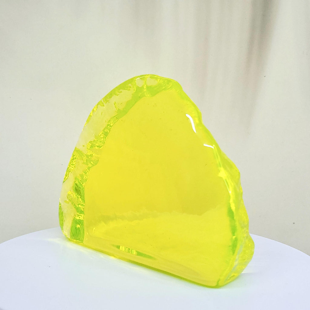 Uranium Glass Figurine Vaseline Yellow Glass Statue Collectible Uranium Glass